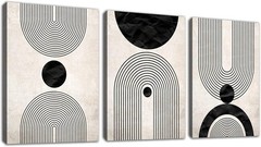 Elegant 3-Piece Bohemian Geometric Canvas Wall Art – Perfect for Living Spaces