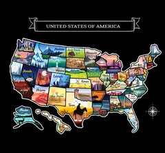 Large 23×16 Scratch-Off USA Map – Hand-Drawn Travel Design with Accessories, …
