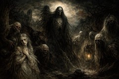 Creepy Art Print Night Creatures Monster Halloween Horror Painting 13×19 Poster