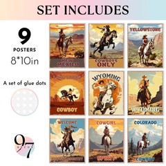 97 Decor Western Cowboys Poster – Vintage Cowboy Decor, Cowboy Western Wall Deco