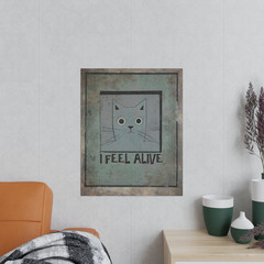 Vintage Schrodinger’s Cat Wall Art, Quantum Physics Science Math Teacher Decor