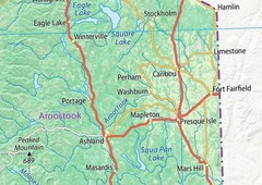 Maine Physical Map – 23.3 x 16.5 inches – Paper Laminated