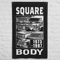 Square Body Truck Flag, Squarebody C10, 34″X56″ Garage Decor, Dorm, Man Cave
