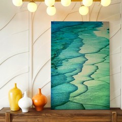 Wall Art Abstract Blue Green Watercolor Painting Modern Coastal Decor Print
