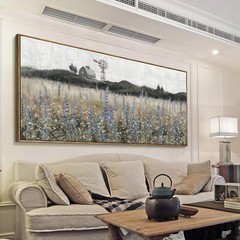 Rustic Farmhouse Lavender Field Wall Art 60″x30″