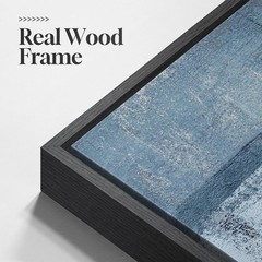 Large Framed Blue and Grey Abstract Wall Art for Living Room, 3 Piece Modern Can
