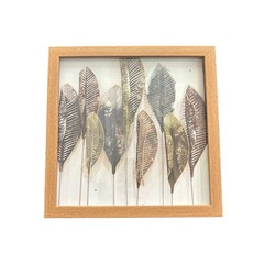 Rustic Leaves Wall Art 11×11” Framed Nature Botanical Modern Home Decor New