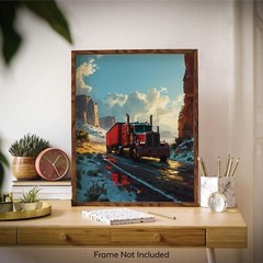 Semi Truck Wall Art Decor Trucking Office Trucker Poster 8X10 Inches Unframed