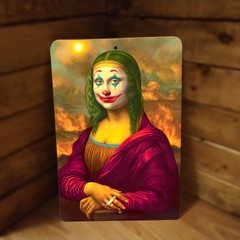 Mona Lisa Joker Smoker 12″x8″ Metal Poster Sign Art