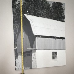 Black and White Barn Canvas Print, Modern Farm Life Art, 24×30 in, Ready to Hang