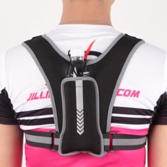 Sports unisex safety backpack reflective running vest with bottle, phone holder