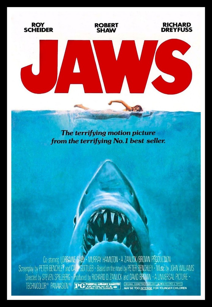 Jaws Alt. Movie Poster Print & Unframed Canvas Prints