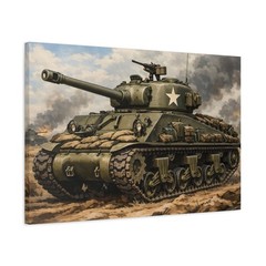 M4 Sherman Tank Canvas Print, Matte Stretched Canvas 1.25″, 30″ x 20″