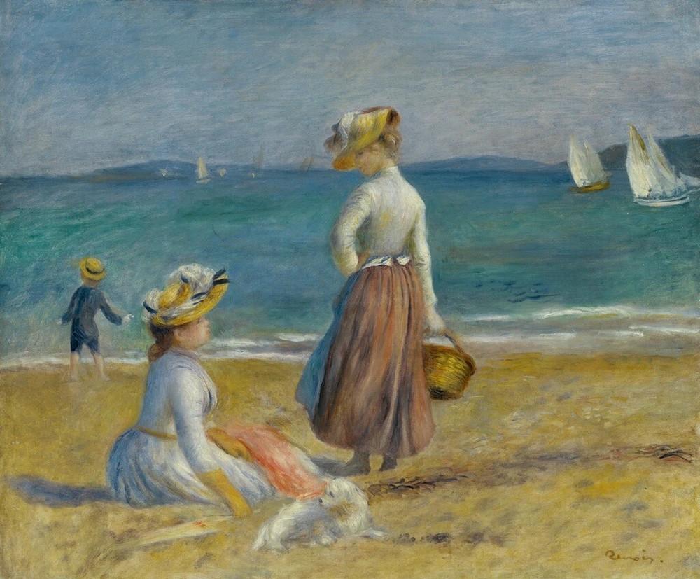 Figures on the Beach 1890, Pierre Auguste Renoir, Wall Art Print Poster 11″ x14″