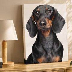 Dachshund Dog Wall Art Black And Tan Canvas Print Cute Pet Animal Home Decor