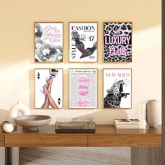 QRZYKKYD 6Pcs Trendy Leopard Wall Art Coquette and Preppy 8X10in, Poster