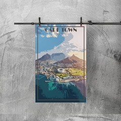Cape Town South Africa Vintage Travel Poster 18″L x 12″W, Unframe-style