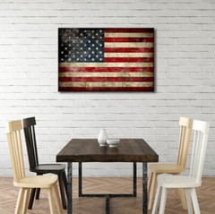 Canvas Wall Art Print Painting Picture Home Office Decor Vintage American Flag