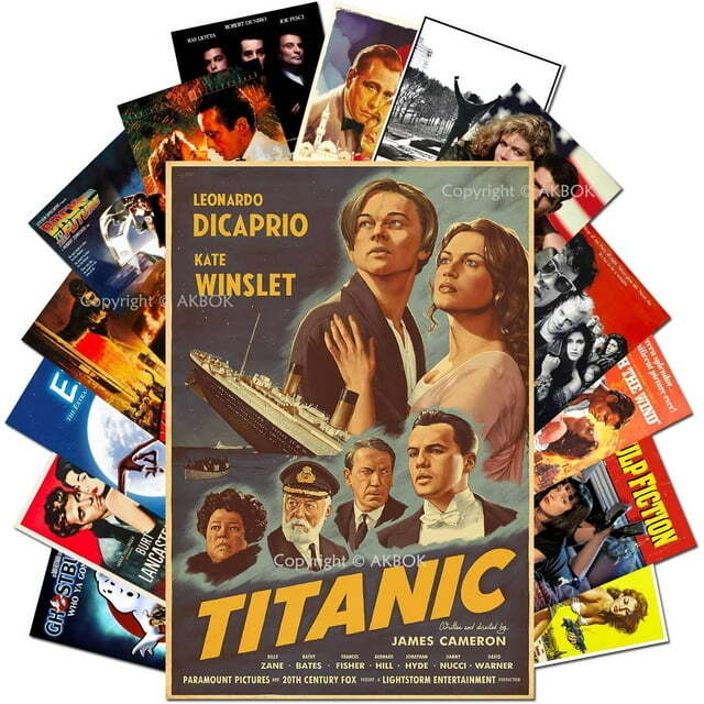 15Pcs Vintage Classic Movie Posters Stickers Decal Retro Classic Movie Film Post