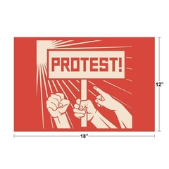Protest Fight Resist People Demonstrating Sign Art Print Poster 18×12
