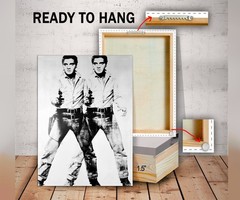 Double Elvis by Andy Warhol Canvas Print, Elvis Presley Vintage Pop Art Poster