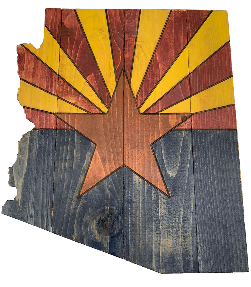 Arizona Flag Wall Art 12″x14″ Made By The Seller Shellback Daves Designs