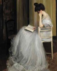 Antique Woman Reading Art Canvas Giclee Print Wall Decor Home Decoration
