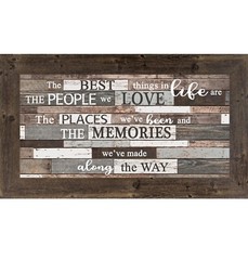 The Best Things in Life Wall Art – Long Horizontal Framed Rustic Quote Sign