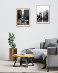 San Francisco Framed Wall Art,12x16in Black and White Cable Car Canvas Print,…