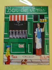 Vtg Cute Set Of 2 Paris Cafe Prints Metal Frame 8.5×10 Inch