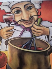 Will Rafuse «Maurice» Gallery Wrapped Canvas Print 48×24 Whimsical Chef Kitchen