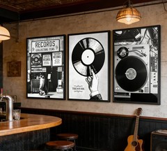3Pcs Music Poster Wall Art Fashion Black And White Photography Preppy Vinyl R…