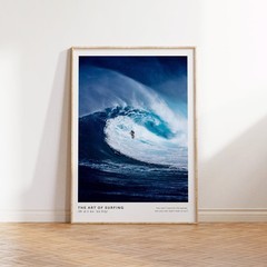 Blue Wave Surf Wall Art Poster – Ocean Photography Print, Surfer Gift