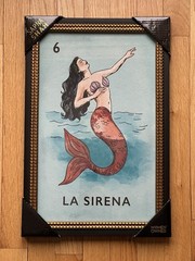 SAPNA SHAH LA SIRENA WALL ART 12”x18” LOTERIA #6 LOTTERY PRINT MERMAID DECOR