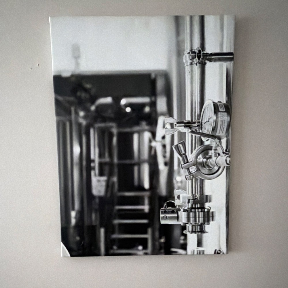 Industrial Equipment Black & White Canvas Print, Modern Vertical 16×12 Art