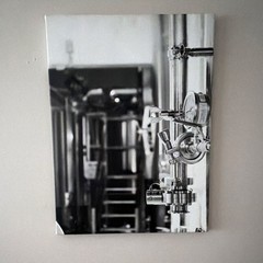 Industrial Equipment Black & White Canvas Print, Modern Vertical 16×12 Art