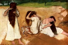 WOMEN COMBING THEIR HAIR 1877 PAINTING BY EDGAR DEGAS REPRO