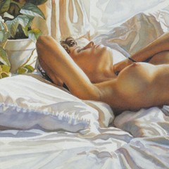 60W»x20H» LOST IN THE REVERIE by STEVE HANKS – Subject: Nudes CHOICES of CANVAS