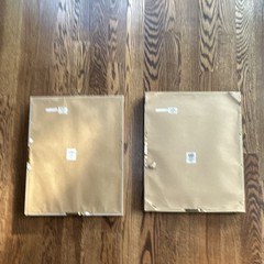 Set of 2 Abstract Framed Prints, Wood Frames w/ White Mats, Multicolor