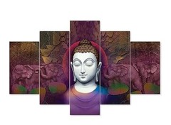 Crafts Legacy Buddha & Elephant Multi-Part Canvas Wall Art Print 30×17 in Large