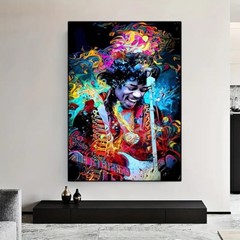 Jimi Hendrix graffiti Canvas Wall Art Pop Artist Picture Painting Home Decor