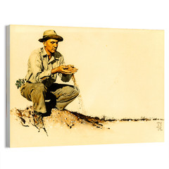 Norman Rockwell Soil Sampling Contemporary Poster or Canvas Wall Art Home Decor