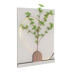 Wall-Mounted Sandstone Decor Wall Art Painting Wall Art Decor w/ Simulated Plant