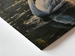 Elegant Swan Water Lilies Canvas Wall Art Nature Wildlife Painting Home Decor