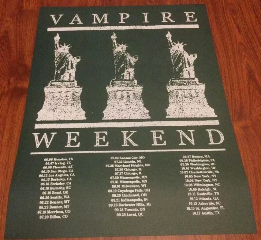 VAMPIRE WEEKEND ONLY GOD WAS ABOVE US 2024 TOUR POSTER