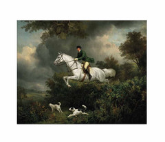 Equestrian Sport Oil Painting Giclée Canvas Print,Vintage Manor Wall Art Decor