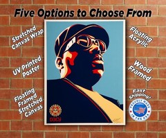 Notorious B.I.G Biggie Shepard Fairey Canvas Wrap Wall Decor PosterWall Print
