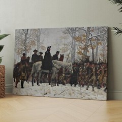 Washington March To Valley Forge 1776 USA America Canvas Wall Art Print