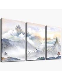 Mountain Landscape Abstract Painting Canvas Wall Art For Living Room Bathroom