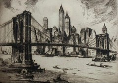 Brooklyn Bridge : Henry Glintenkamp : WPA : 1935 : Archival Quality Art Print
